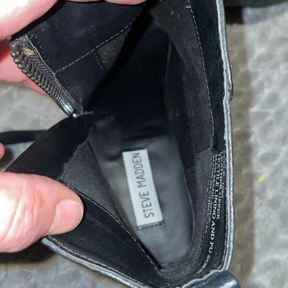 Steve‎ Madden Pelle Black Leather Boots.  Size 10.